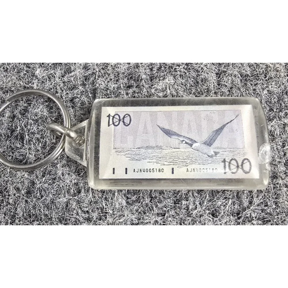 Keychain Canada Vintage $100 Bill Acrylic